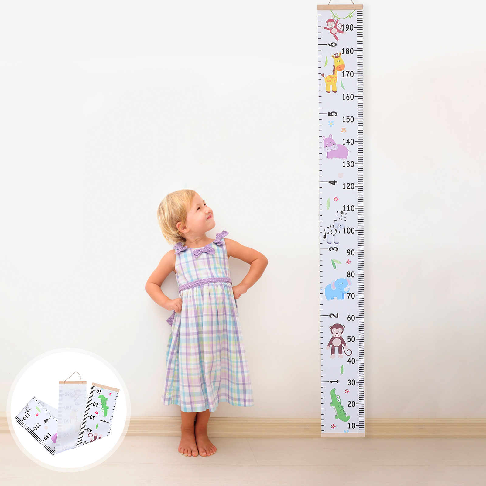 Baby Nursery Stickers - Cartoon Height Ruler Removable Baby Growth