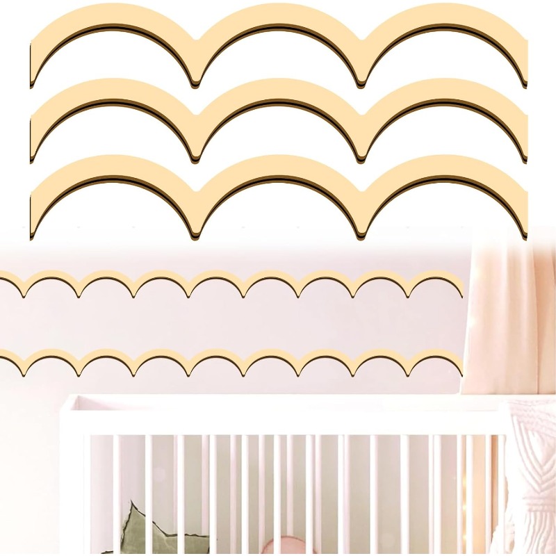 Baby Nursery Diy - 36Pcs Unfinished Wood Trim Molding Peel