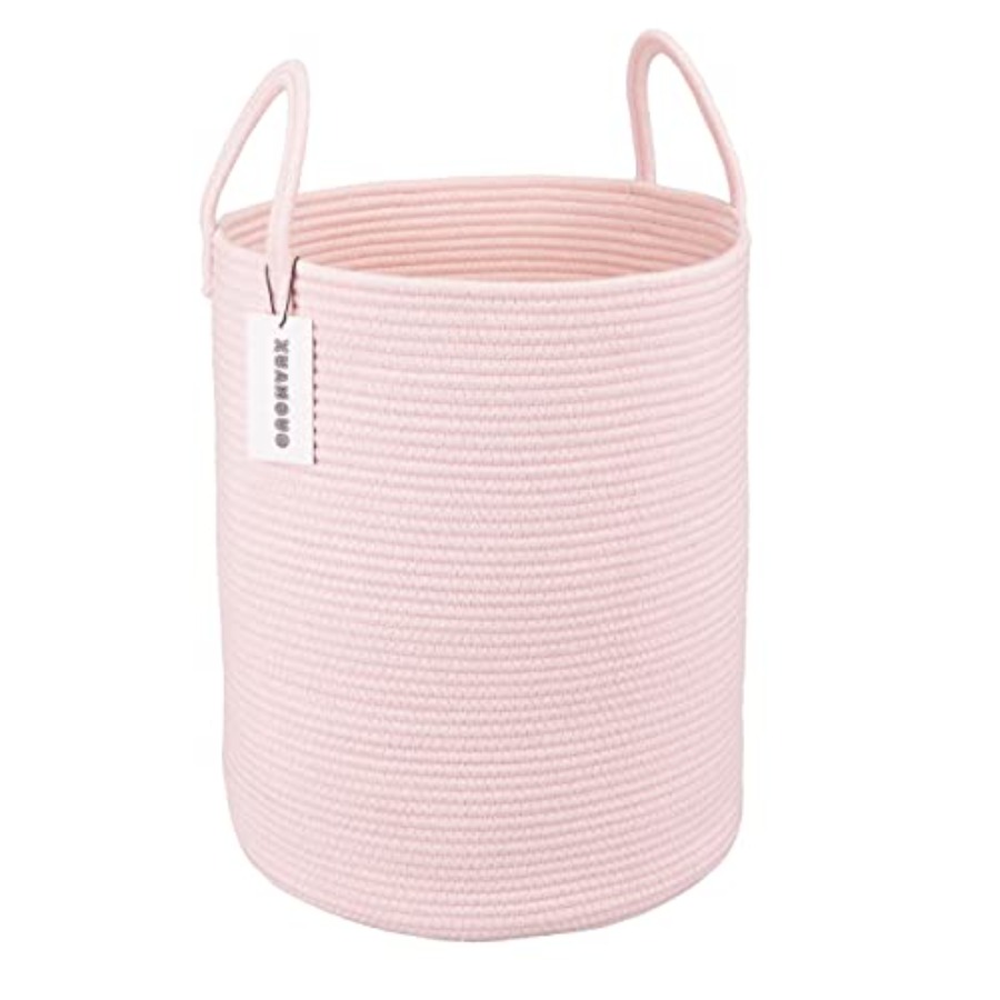 Baby Nursery Laundry Basket - Cotton Rope Laundry Basket Hamper for