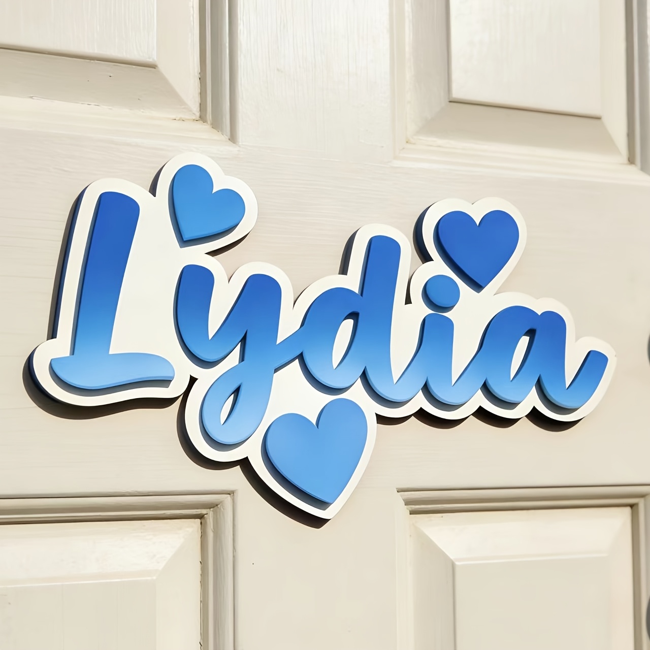 Baby Nursery Decor - Personalized Gradient Heart Name Sign, Customizable