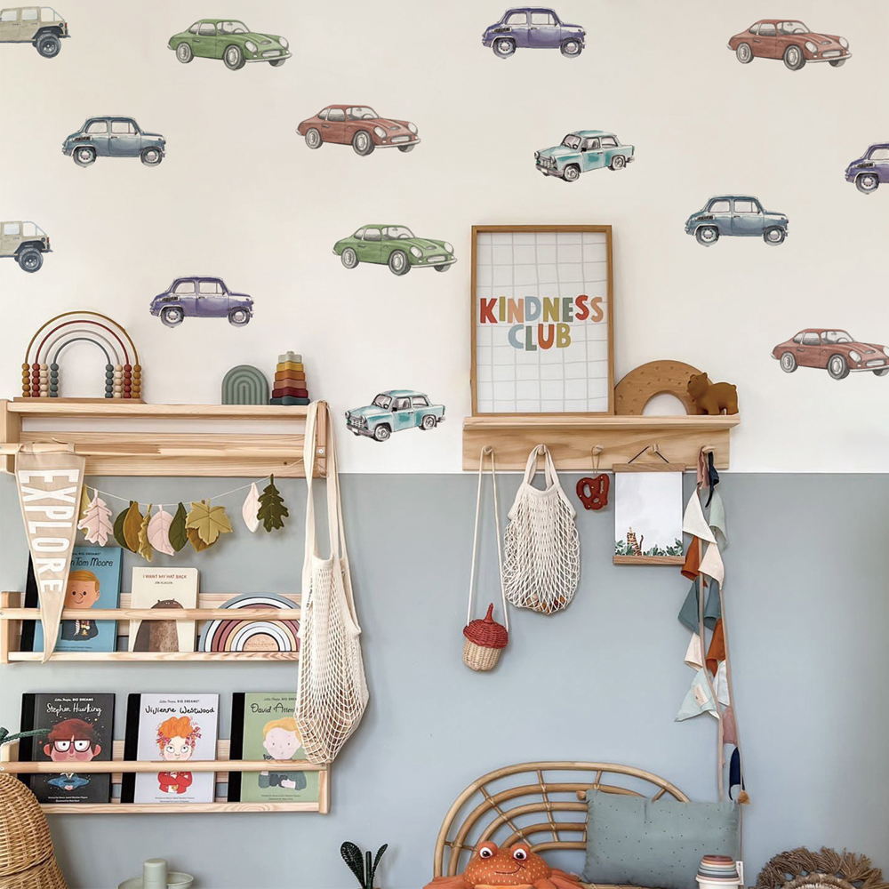 Baby Nursery Stickers - Cartoon Kids Transport Car Truck Wall