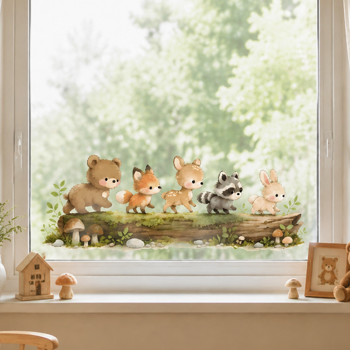 Baby Nursery Stickers - Nursery Forest Animals Window Sticker Removable