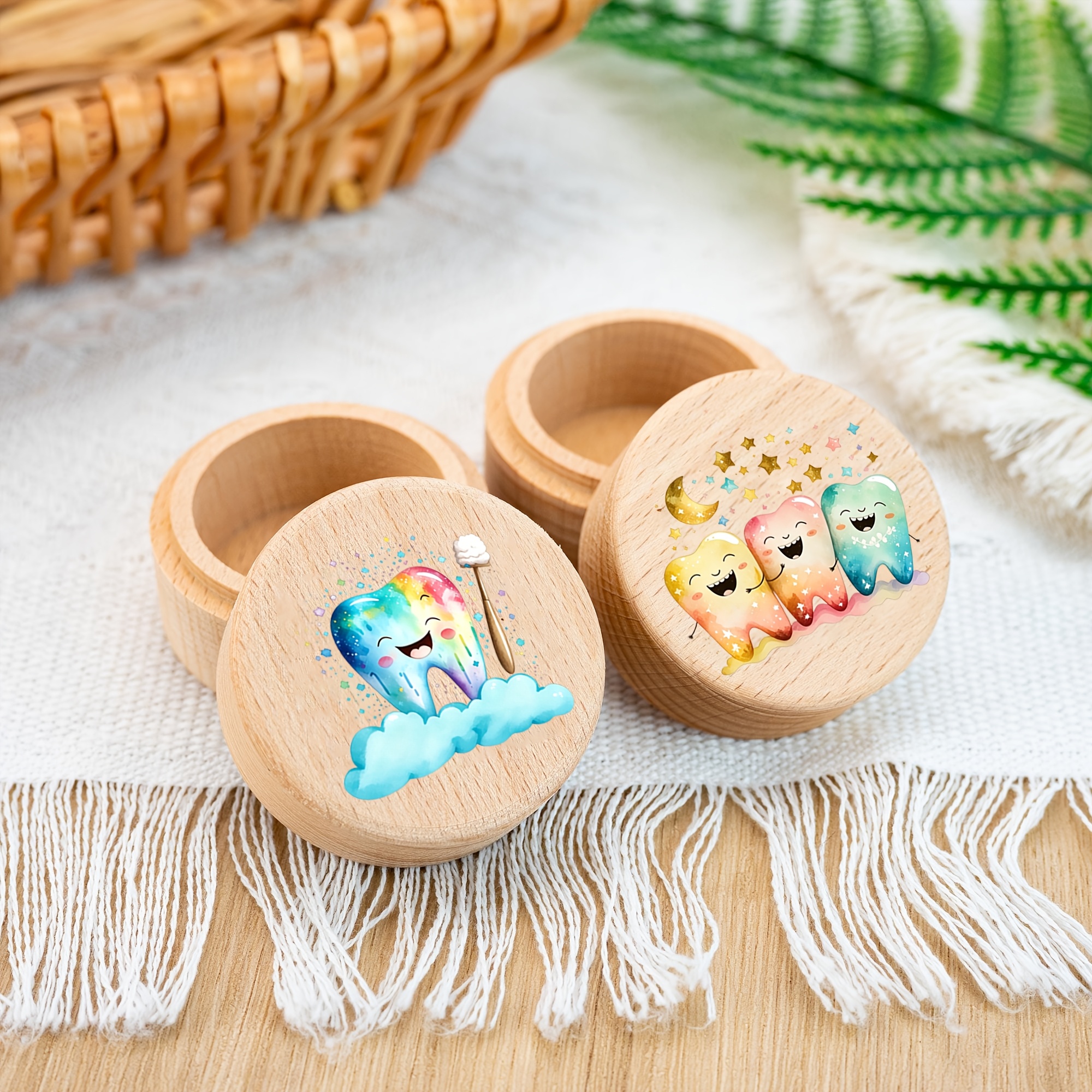 Baby Keepsake Box - Cartoon-Designed Baby Teeth Storage Box Children's