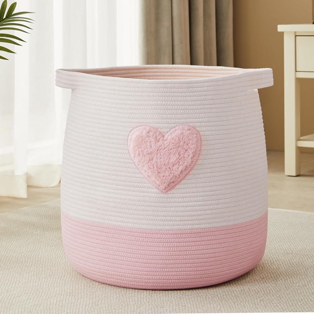 Baby Nursery Girl - Pink Laundry Basket Hamper for Kids