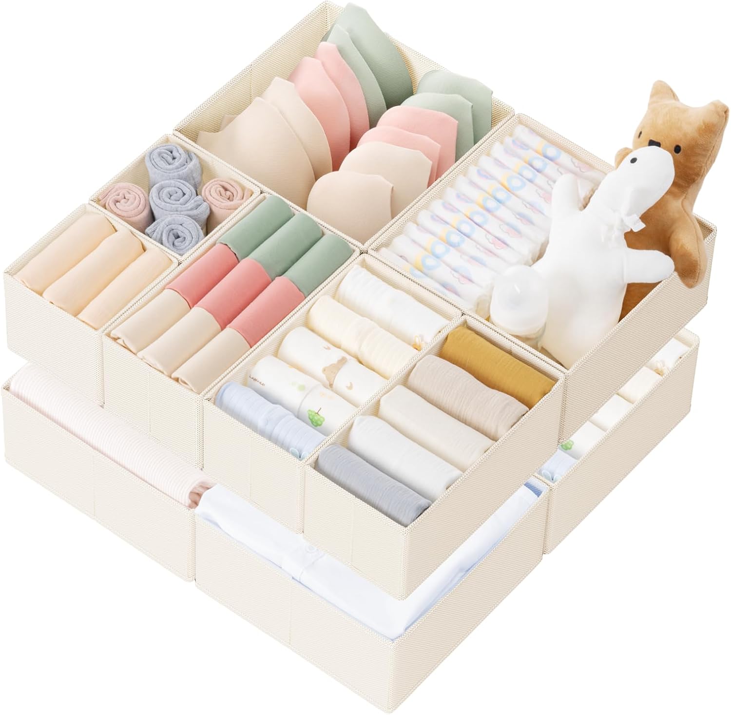 Baby Nursery Closet Organization - Drawer Organizer Clothes, 10 Pack Dresser
