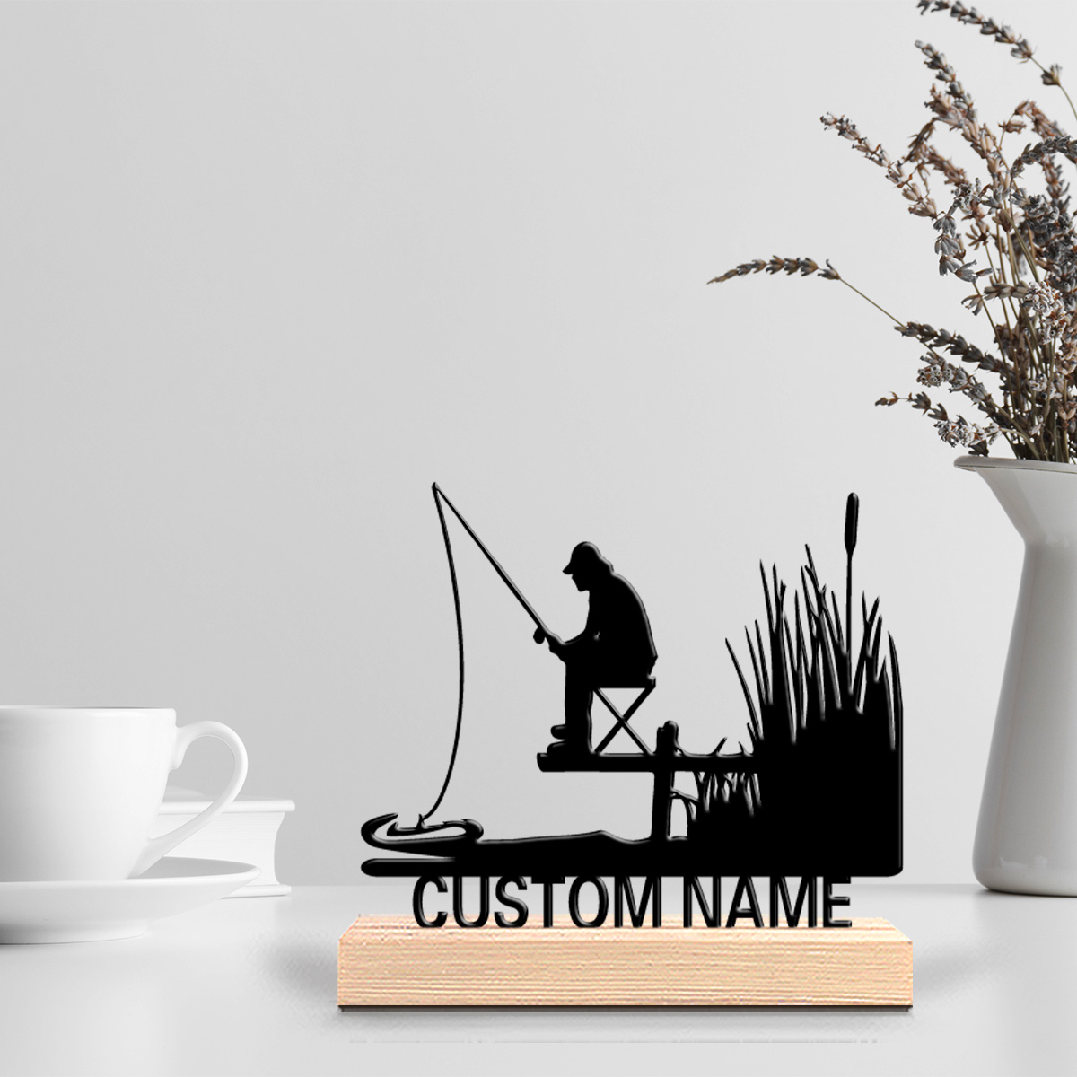 Baby Nursery Usa - 1pc Stylish Personalized Custom fishing Wooden