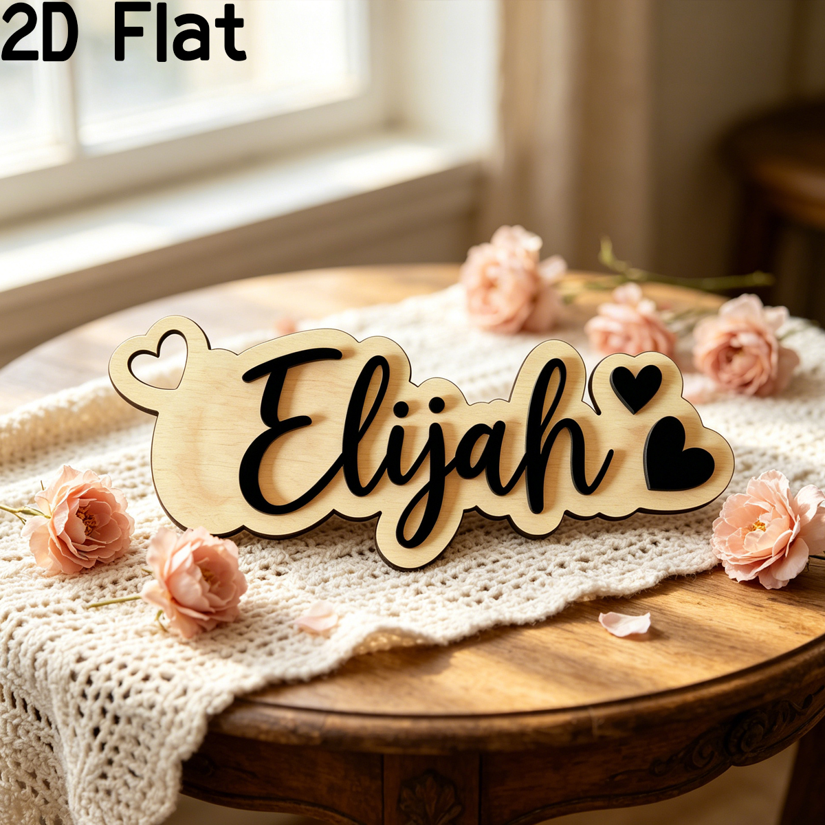 Baby Nursery Decor - 1Pc Custom Love Decor Wooden Acrylic