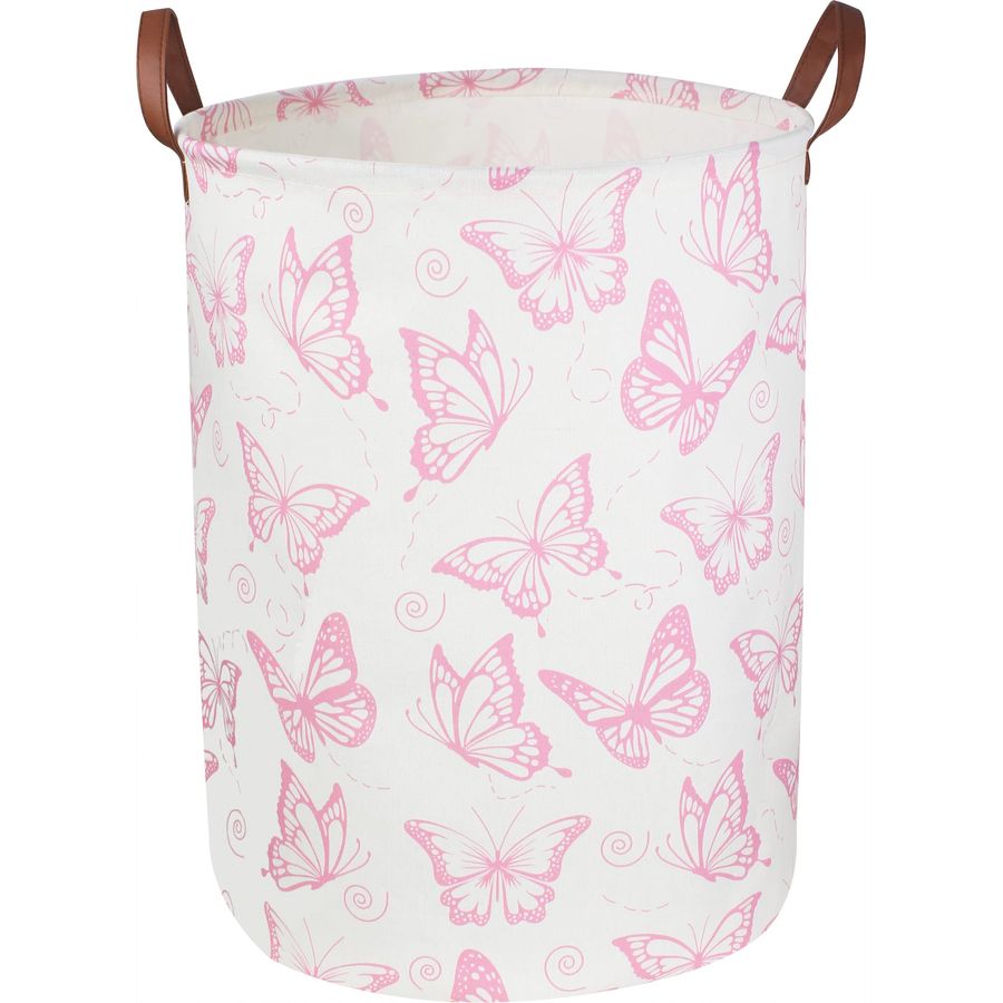 Baby Nursery Laundry Basket - Pink Laundry Basket,Waterproof Nursery Hamper for