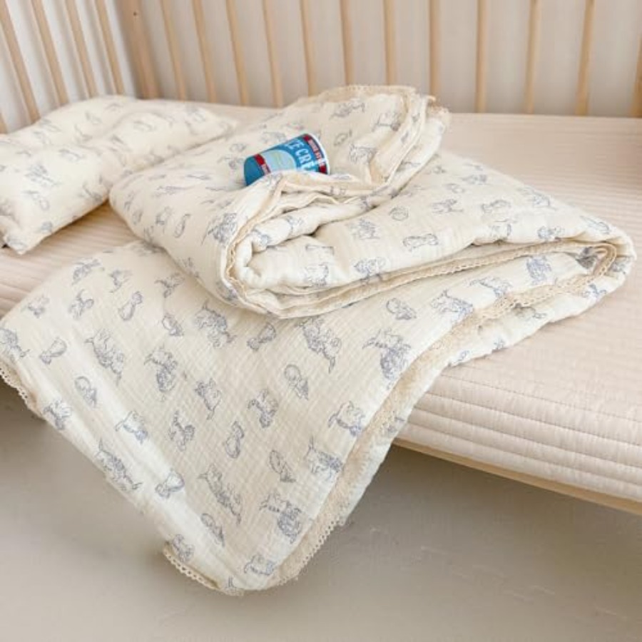 Baby Nursery Girl - Baby Crib Quilt Cotton Muslin Toddler