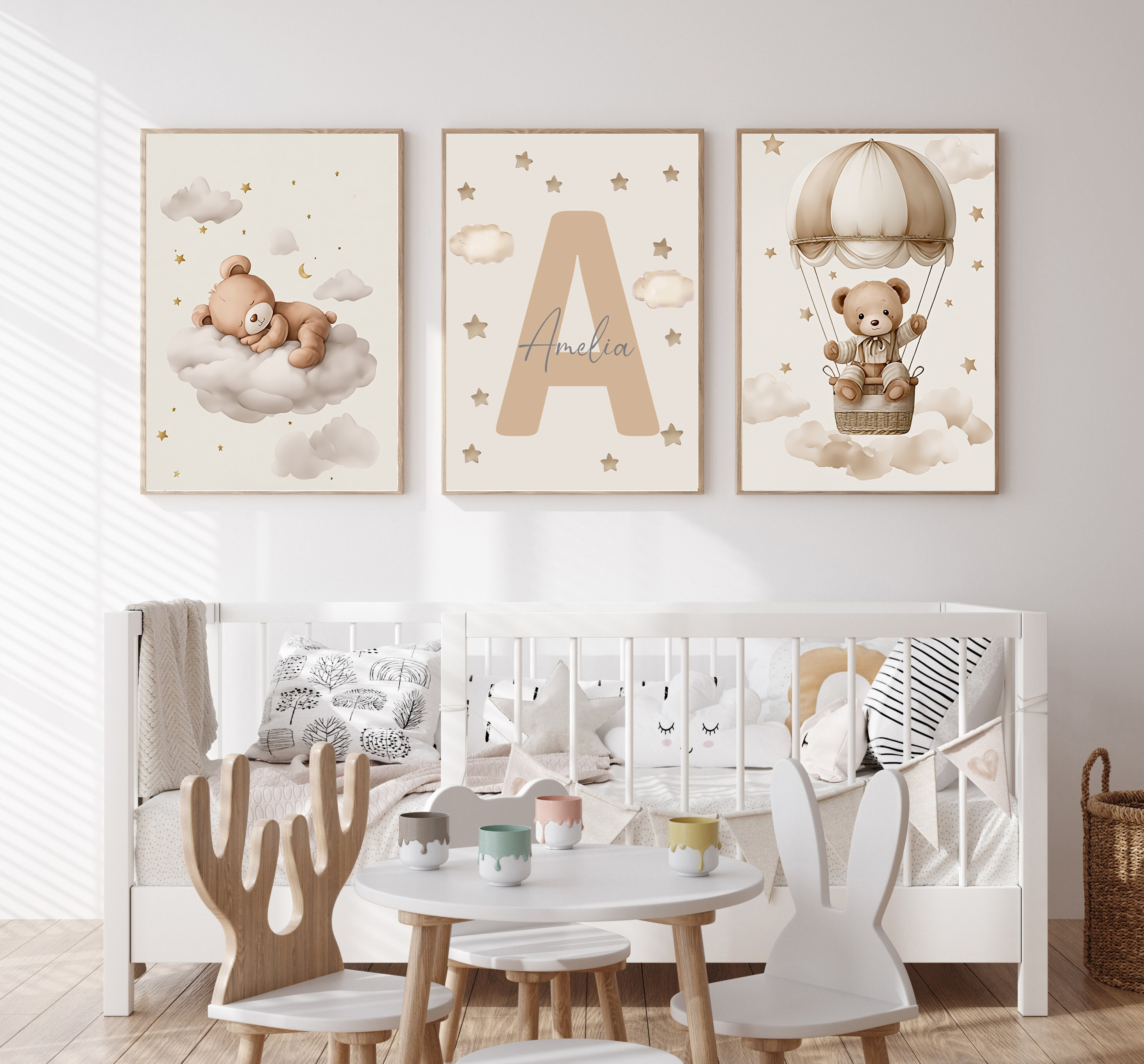 Baby Nursery Decor - 3pcs/set Bohemian Teddy Bear Animal Custom