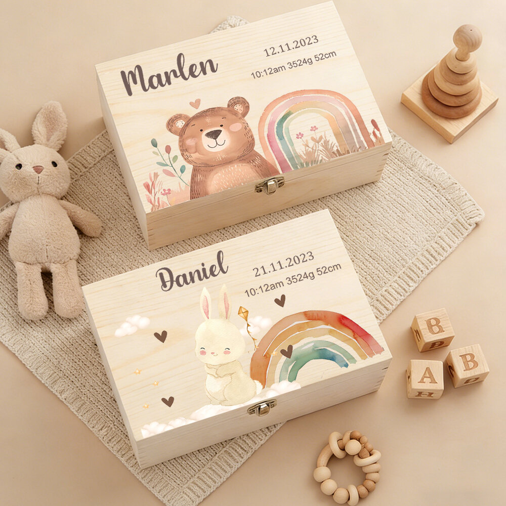 Personalized Baby Wooden Memor - đánh giá và giá Baby Keepsake Box