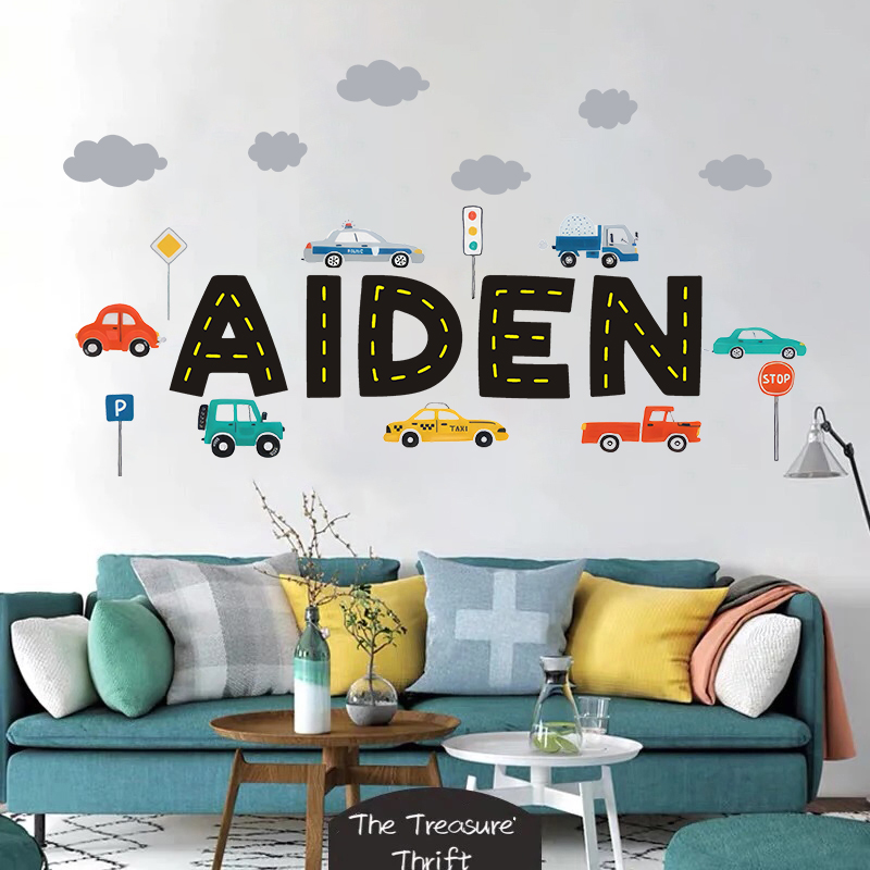 Custom Name Construction Vehic - đánh giá và giá Baby Nursery Stickers