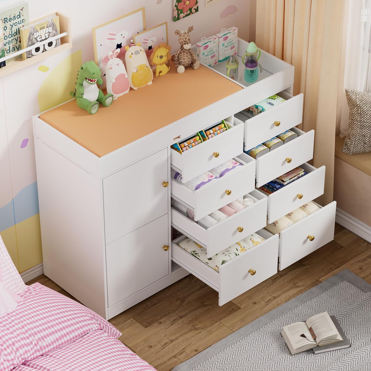 Changing Table Dresser, Baby C - đánh giá và giá Baby Nursery Dresser Changing Table