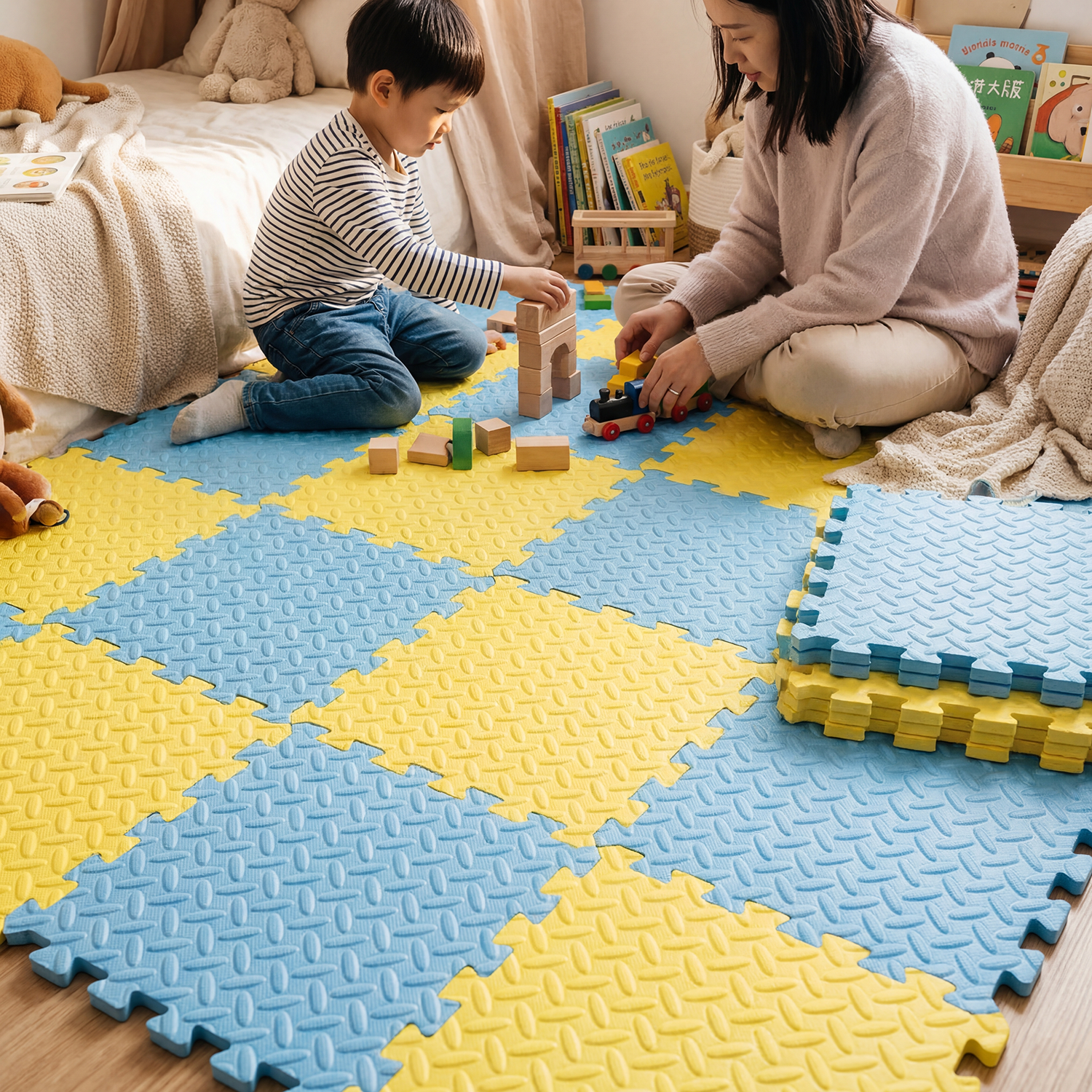 Large 4Pcs 60x60cm Baby Play M - đánh giá và giá Baby Nursery Carpet