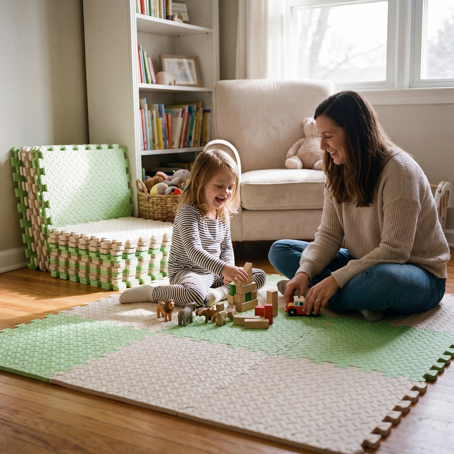 Large 4Pcs 60x60cm Baby Play M - đánh giá và giá Baby Nursery Carpet