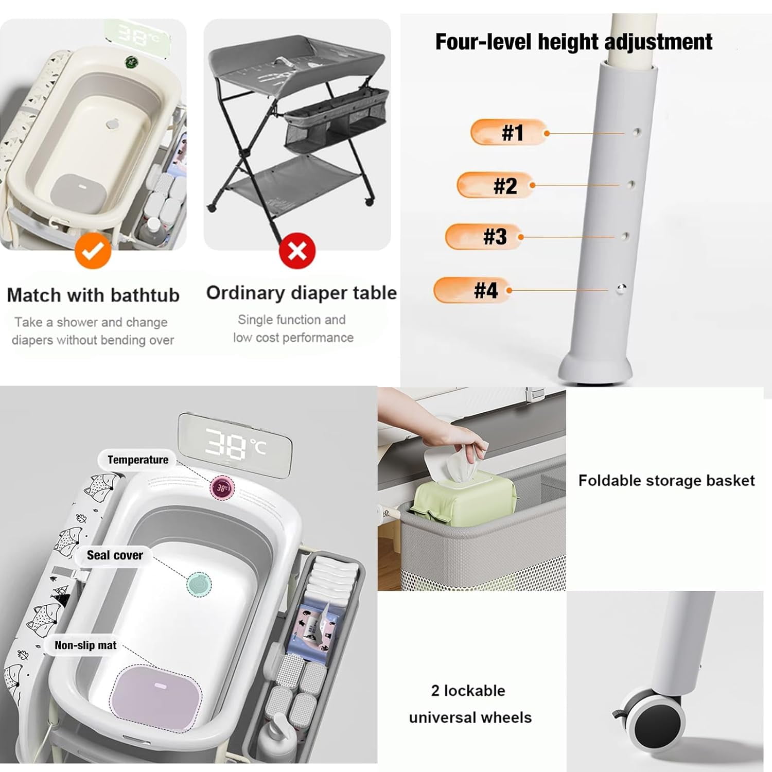 2 in 1 Baby Changing Table wit - đánh giá và giá Baby Nursery Dresser Changing Table