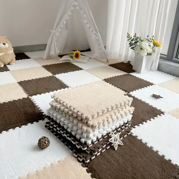 Soft Fluffy Puzzle Foam Floor  - đánh giá và giá Baby Nursery Carpet