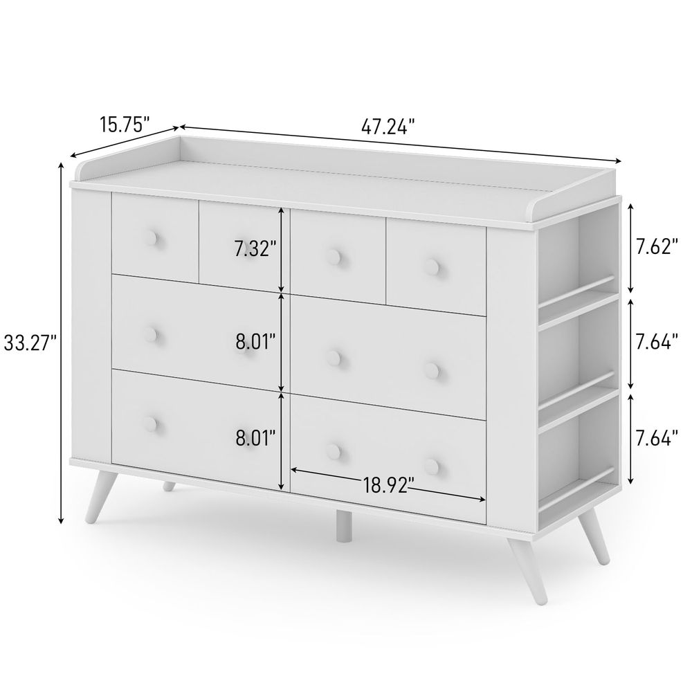Kids Dresser Cabinet with 8 Dr - đánh giá và giá Baby Nursery Dresser Changing Table