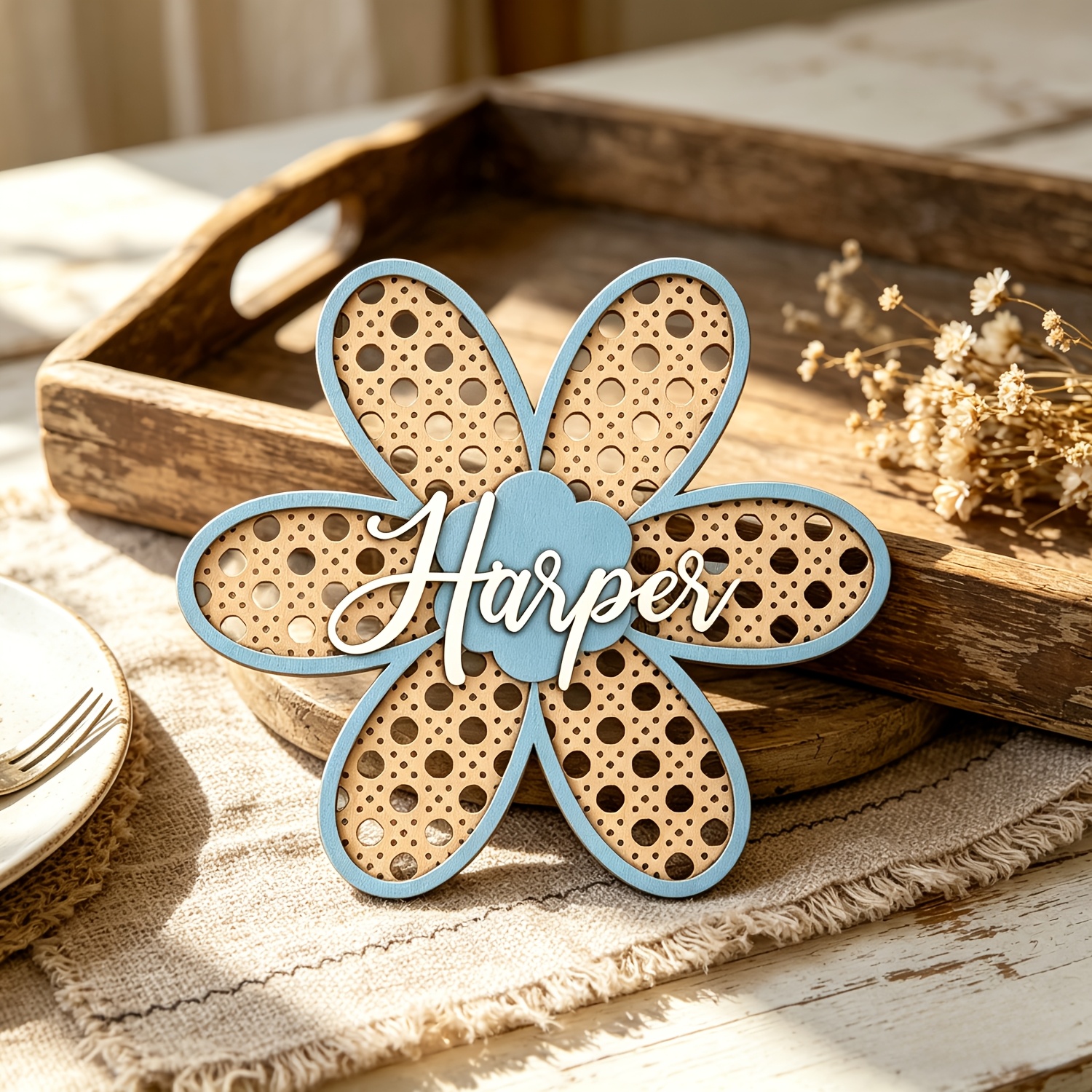 Personalized Boho Rattan Flowe - đánh giá và giá Baby Nursery Decor