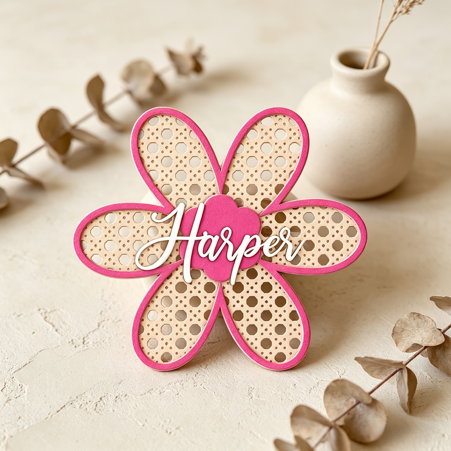 Personalized Boho Rattan Flowe - đánh giá và giá Baby Nursery Decor