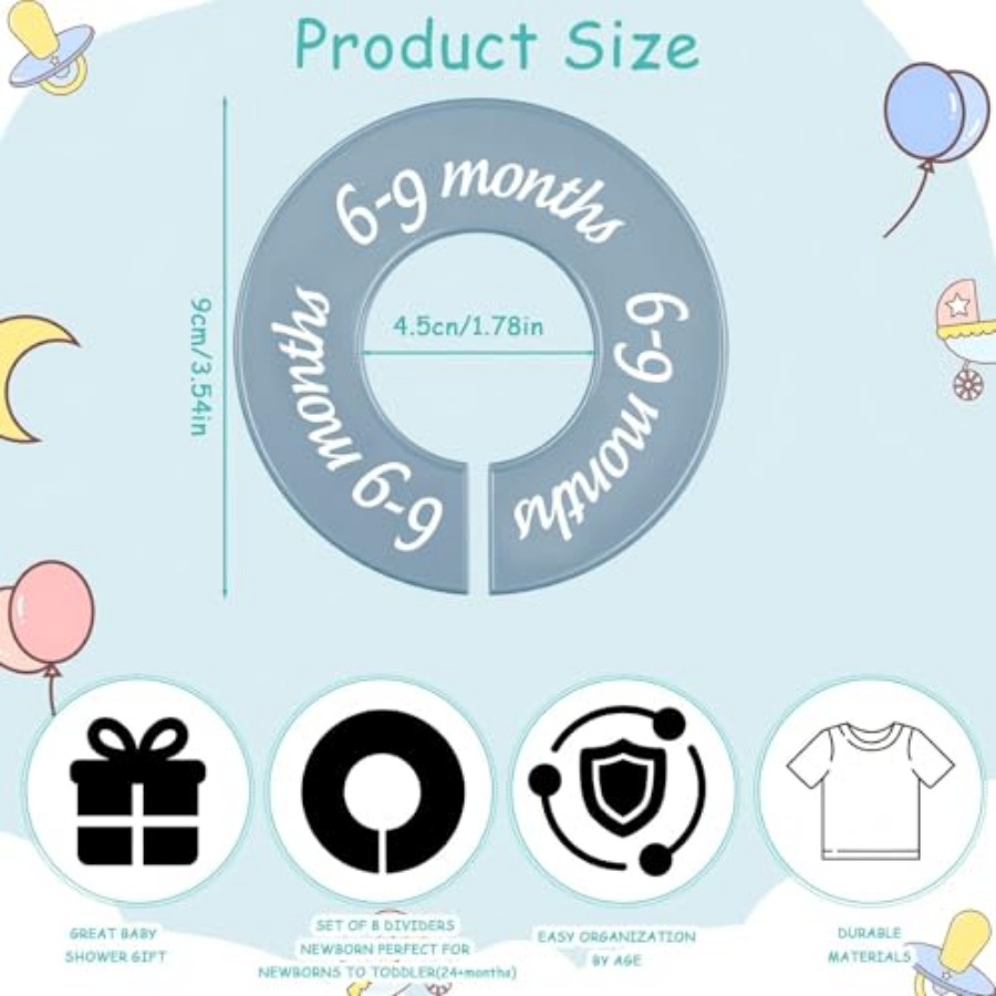 8 Pcs Baby Closet Dividers, Gi - đánh giá và giá Baby Nursery Decor