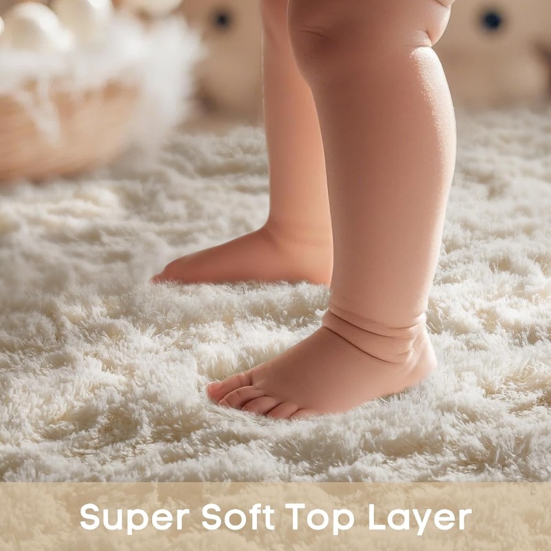 Round Cream White Rug Soft Flu - đánh giá và giá Soft Rug Nursery