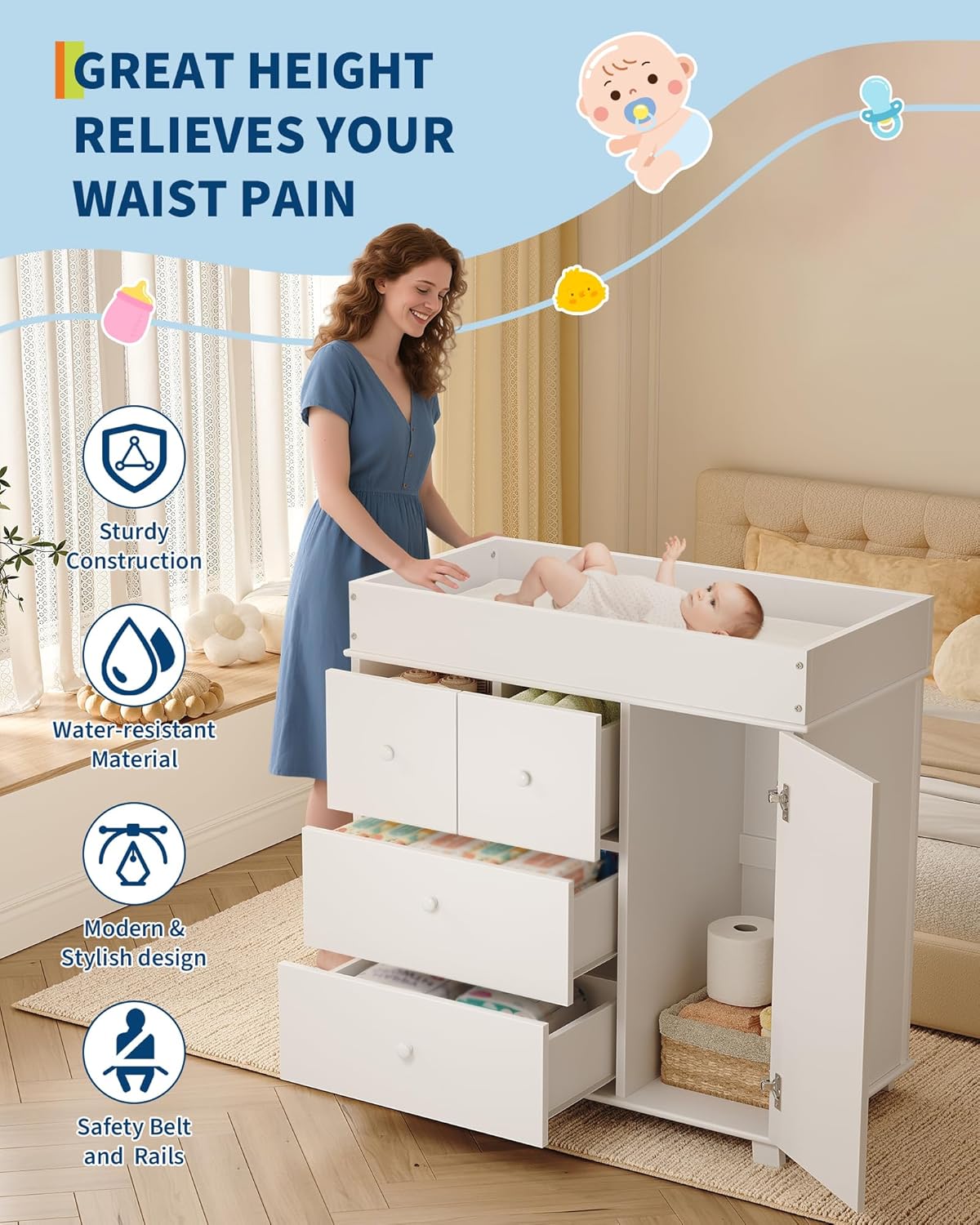 Changing Table Dresser Nursery - đánh giá và giá Baby Nursery Dresser Changing Table