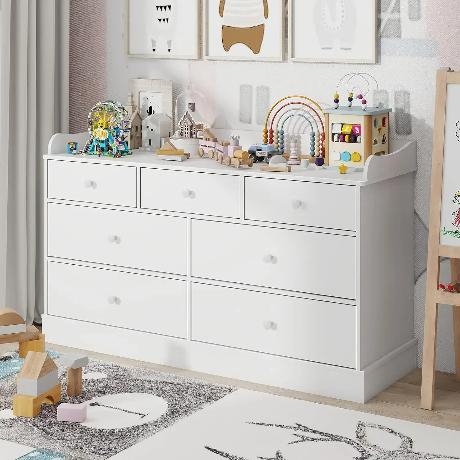 Kids Dresser Cabinet with 7 Dr - đánh giá và giá Baby Nursery Dresser Changing Table