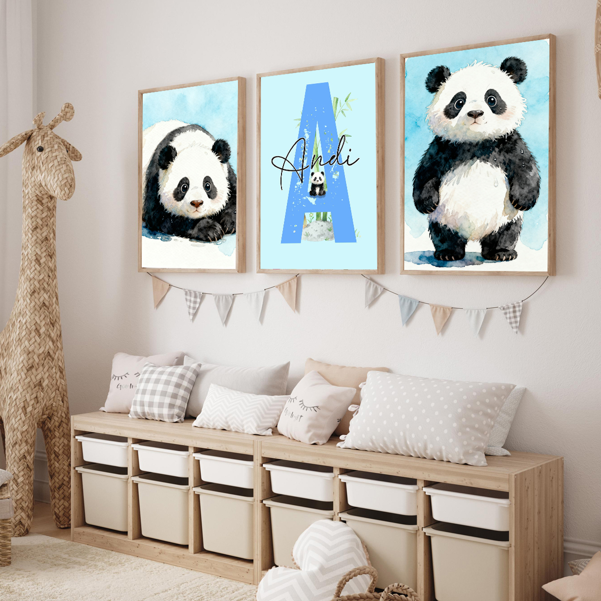 3pcs Personalized Panda Nurser - đánh giá và giá Baby Nursery Decor
