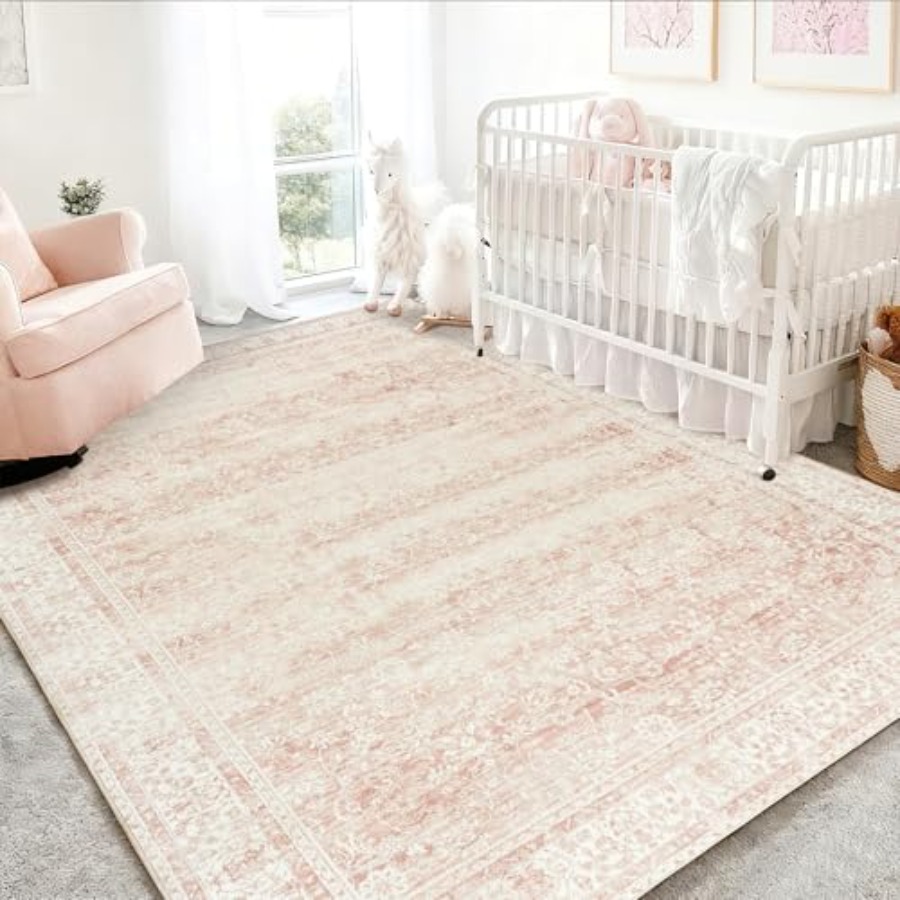 Pink Nursery Rug for Baby Girl - đánh giá và giá Baby Nursery Carpet