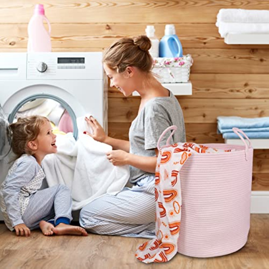 Cotton Rope Laundry Basket Ham - đánh giá và giá Baby Nursery Laundry Basket