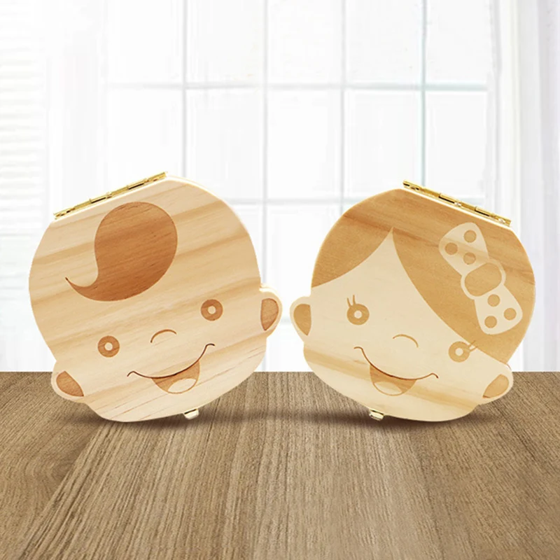 Baby Tooth Box Wooden Kids Mil - đánh giá và giá Baby Keepsake Box