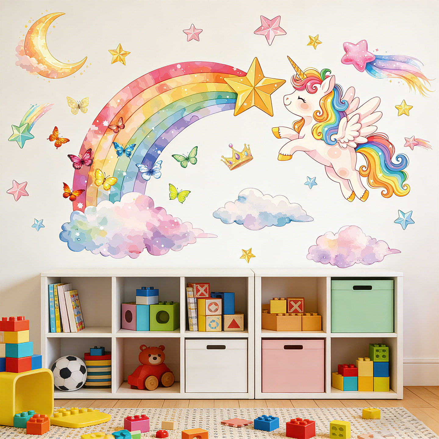 Unicorn Rainbow Butterfly Wall - đánh giá và giá Baby Nursery Stickers