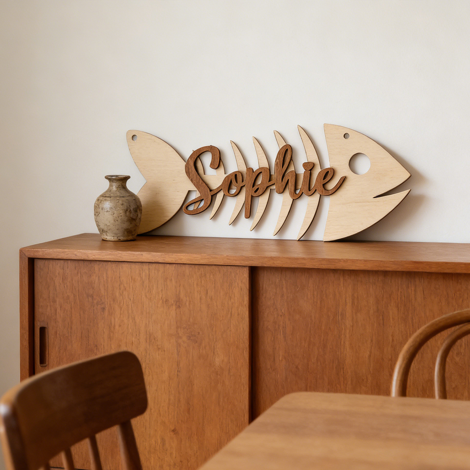 1Pc Custom Name Fish Skeleton  - đánh giá và giá Baby Nursery Diy