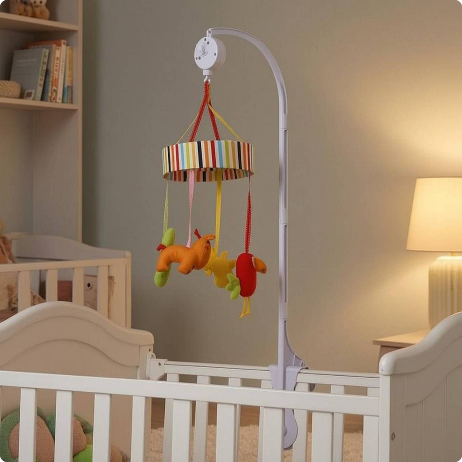 Baby Crib Mobile Stand White C - đánh giá và giá Baby Nursery Decor