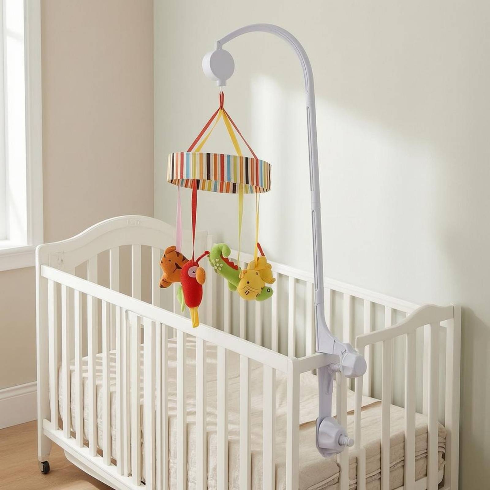 Baby Crib Mobile Stand White C - đánh giá và giá Baby Nursery Decor