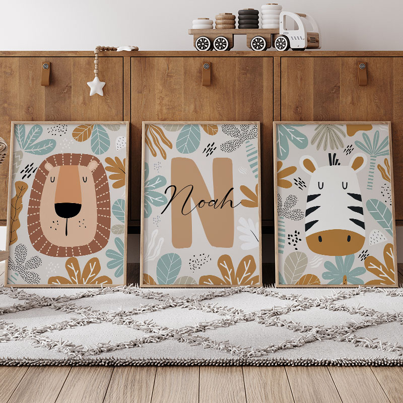 Lion Zebra Leaf Custom Name Nu - đánh giá và giá Baby Zebra Nursery