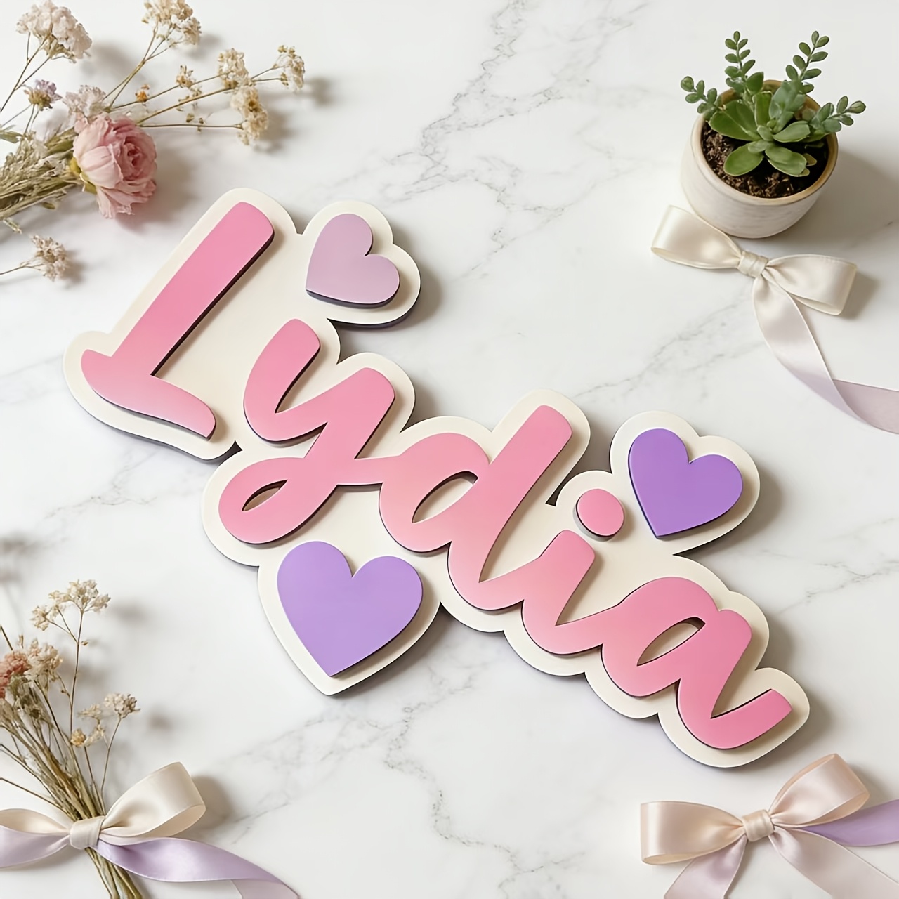 Personalized Gradient Heart Na - đánh giá và giá Baby Nursery Decor