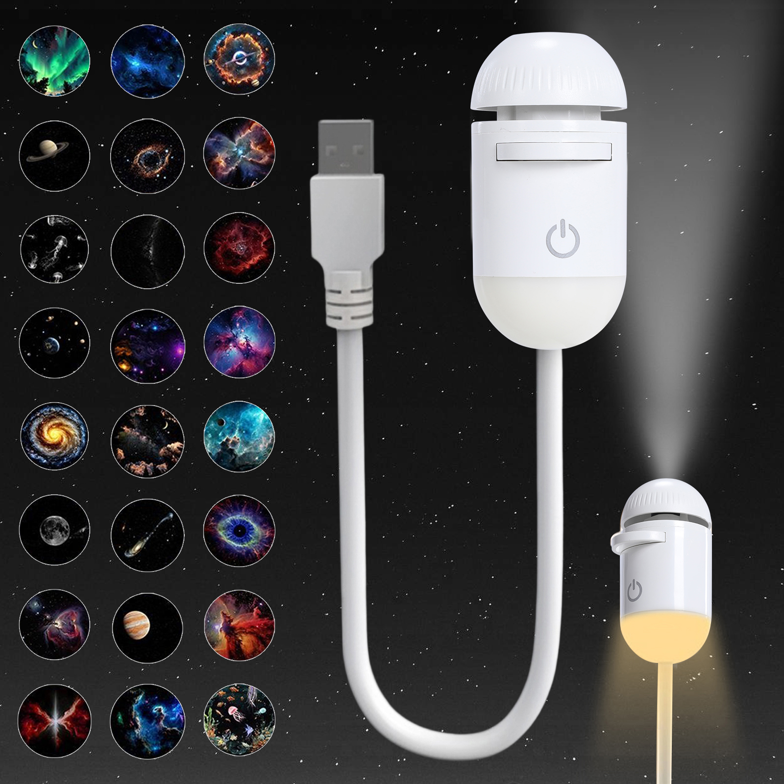 2-in-1 Mini Galaxy 360° Rotate - đánh giá và giá Night Light Projector Stars