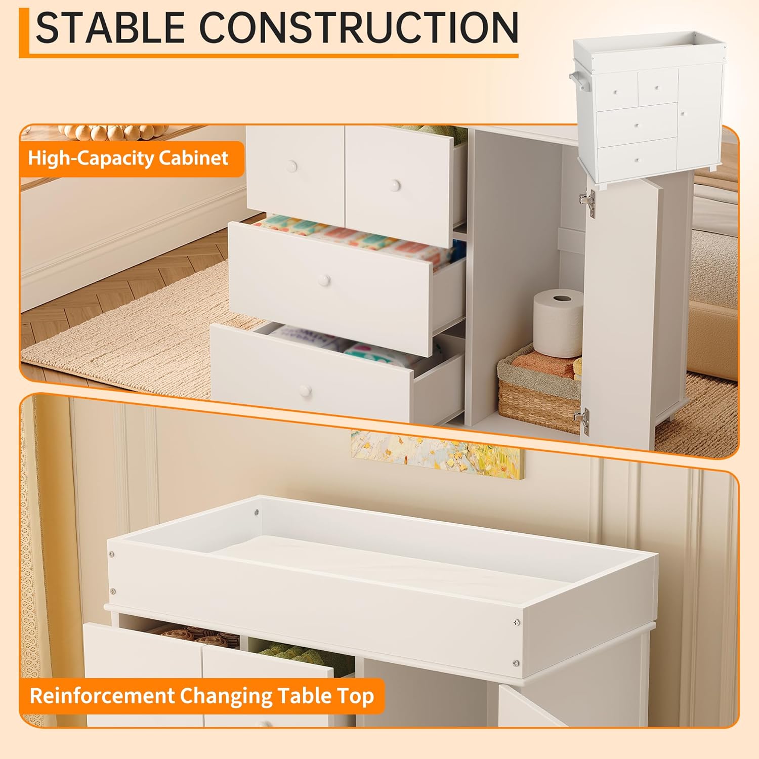 Baby Changing Table Dresser wi - đánh giá và giá Baby Nursery Dresser Changing Table