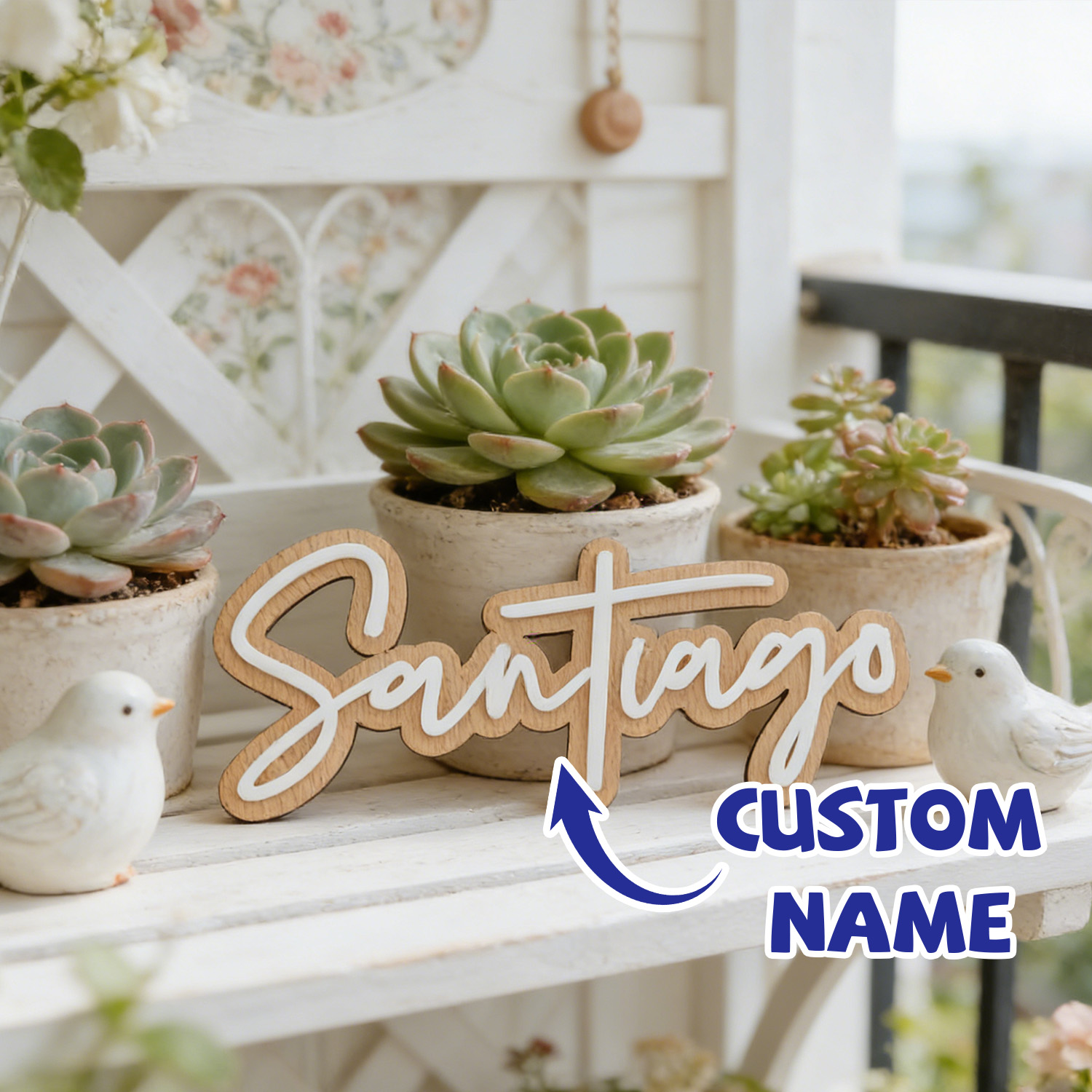 1Pc Custom Name Cute White Woo - đánh giá và giá Baby Nursery Decor