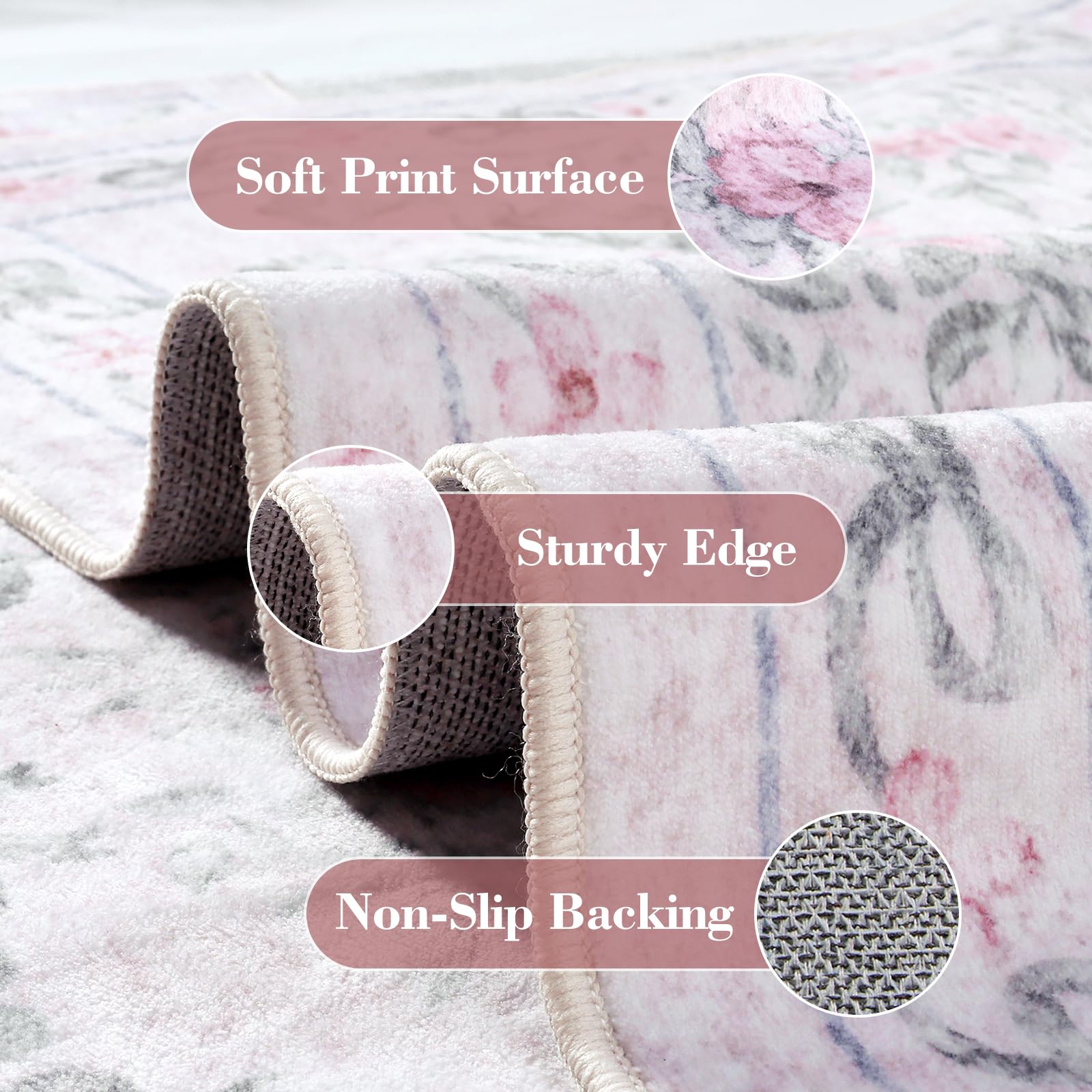 Floral Bow Rug for Girls Bedro - đánh giá và giá Baby Nursery Carpet
