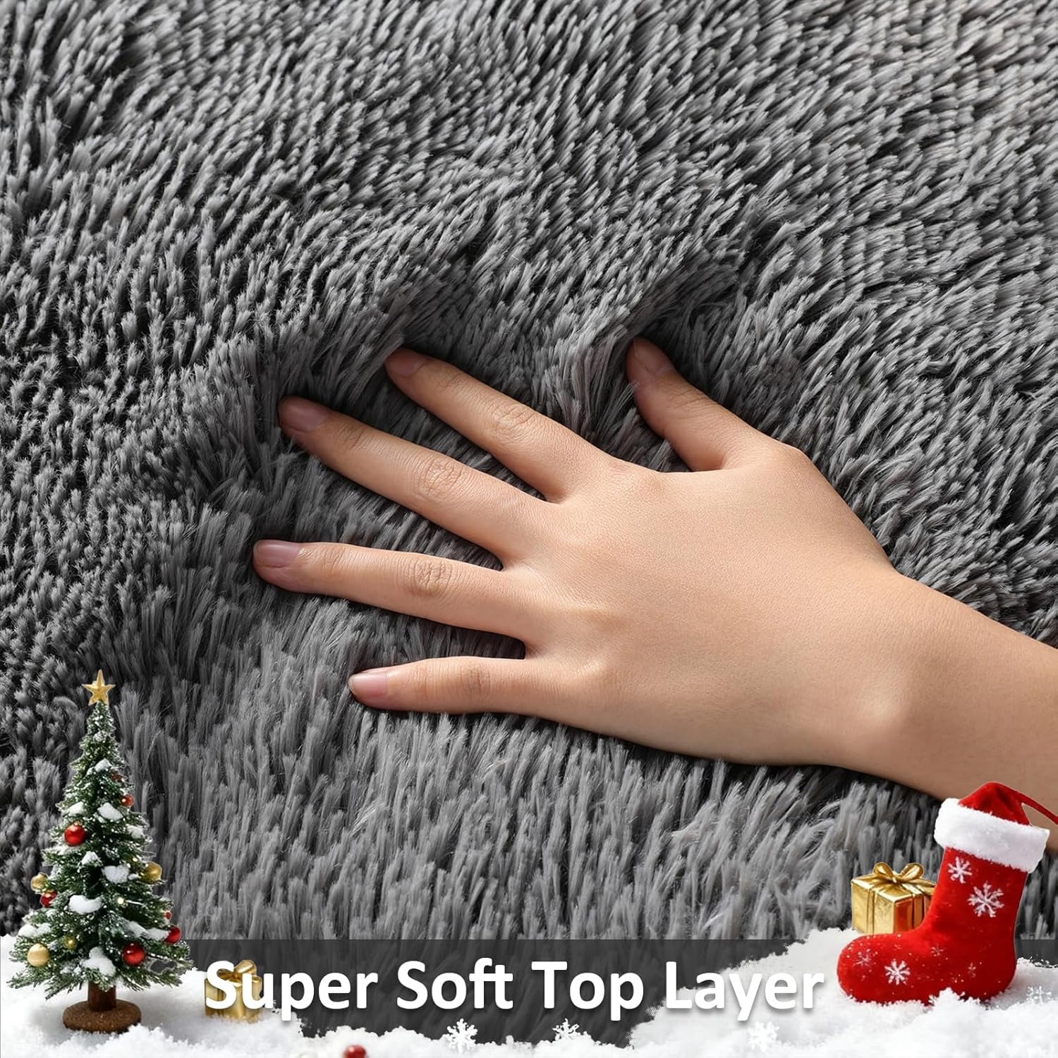 Fluffy Soft Grey Small Rug Non - đánh giá và giá Soft Rug Nursery