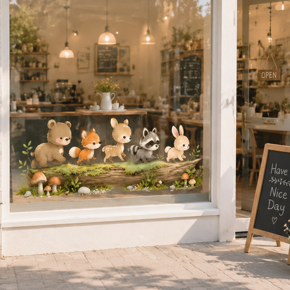 Nursery Forest Animals Window  - đánh giá và giá Baby Nursery Stickers