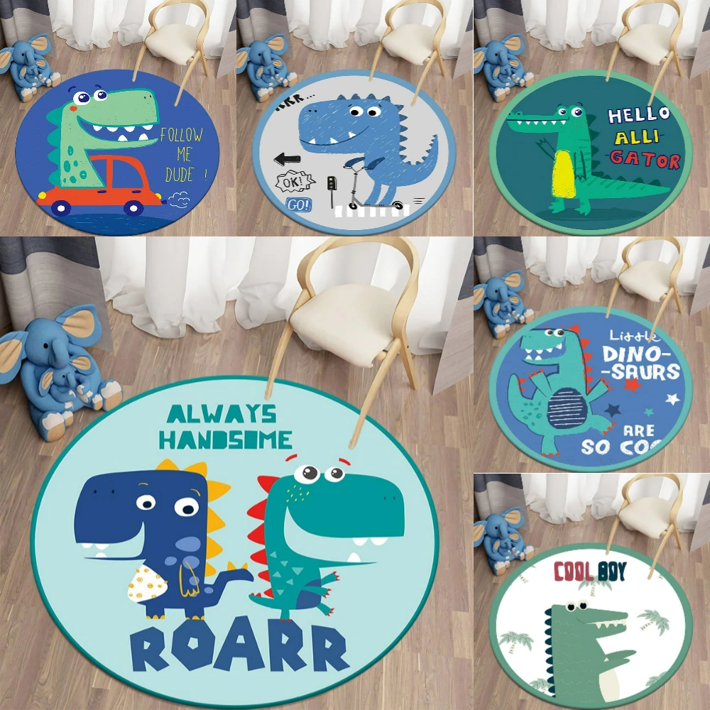 Playful Dinosaur Themed Round  - đánh giá và giá Soft Rug Nursery