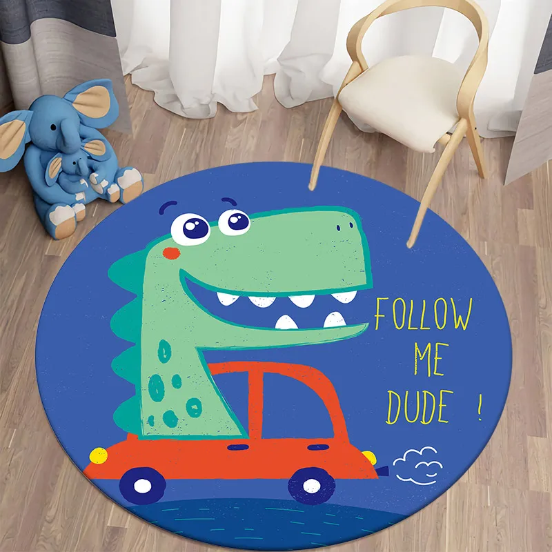 Playful Dinosaur Themed Round  - đánh giá và giá Soft Rug Nursery