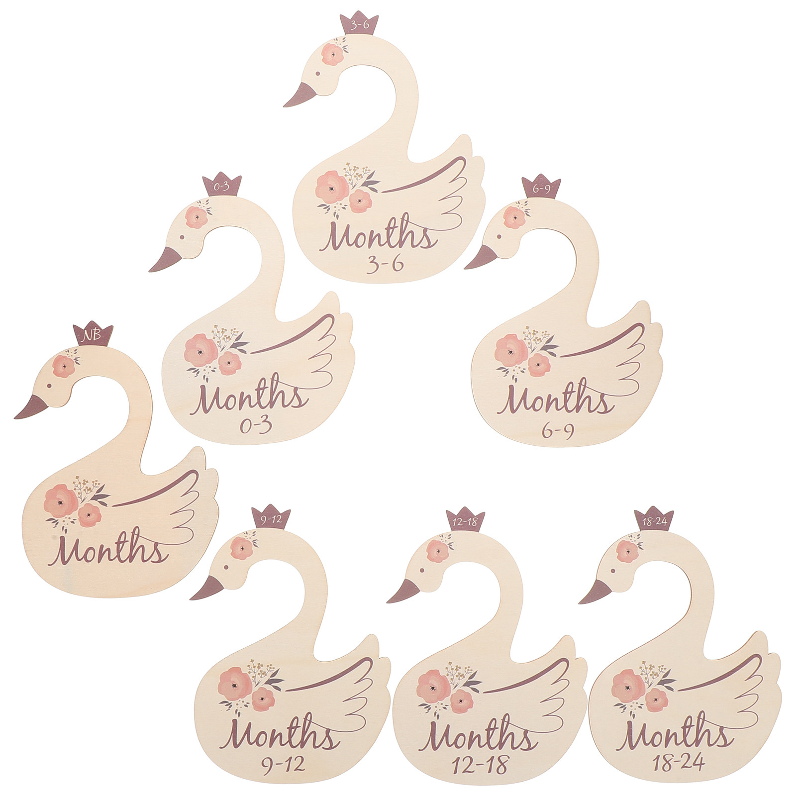 7Pcs Swan-Shaped Wooden Closet - đánh giá và giá Baby Nursery Closet Organization