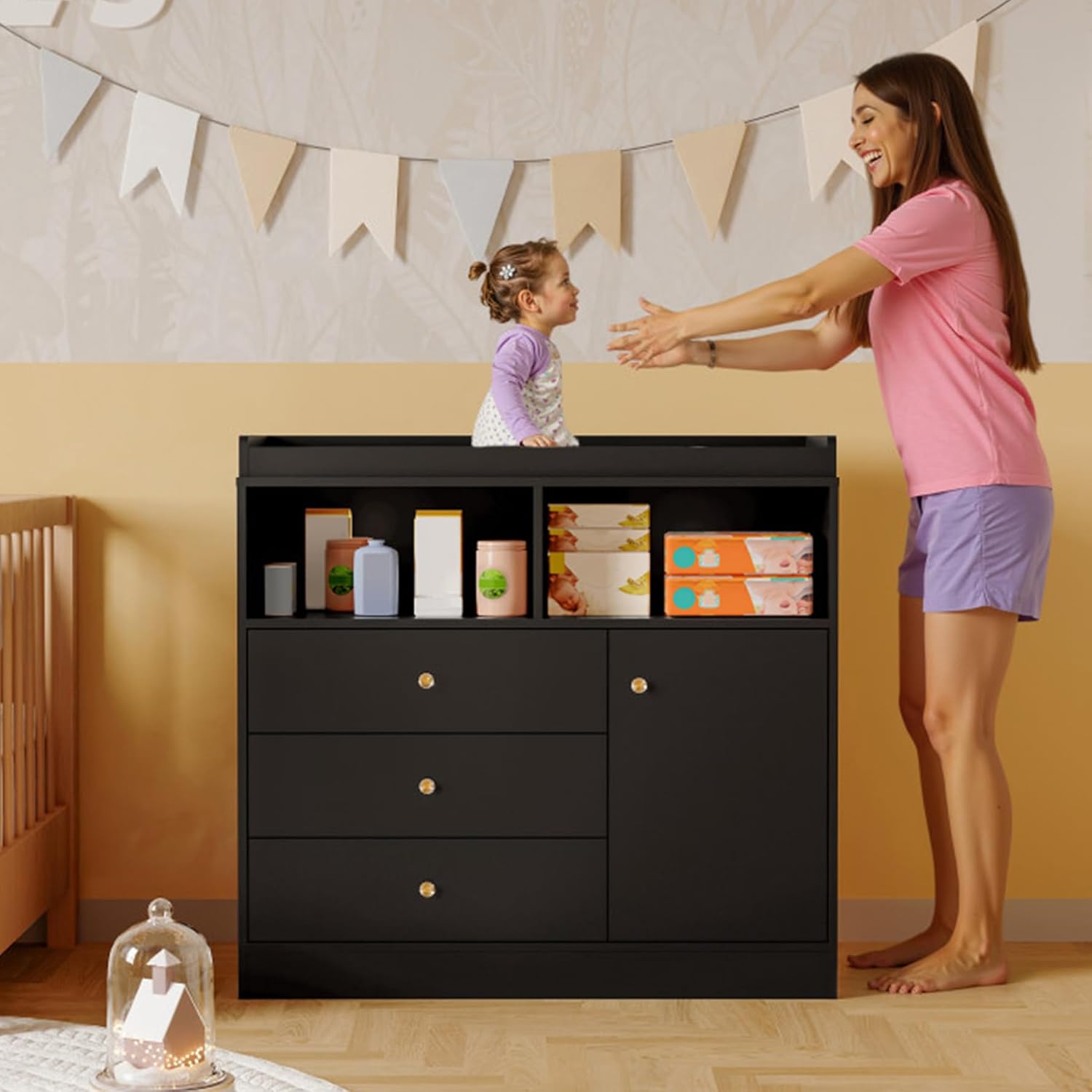 Nursery Dresser with Changing  - đánh giá và giá Baby Nursery Dresser Changing Table