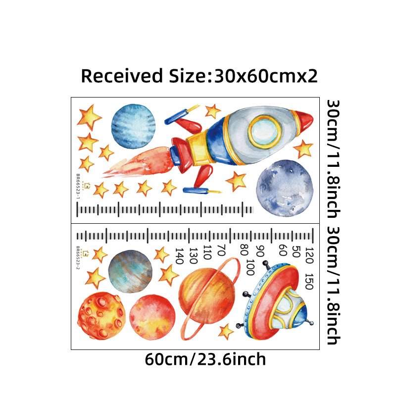 Cartoon Planet Rocket Height M - đánh giá và giá Baby Nursery Stickers