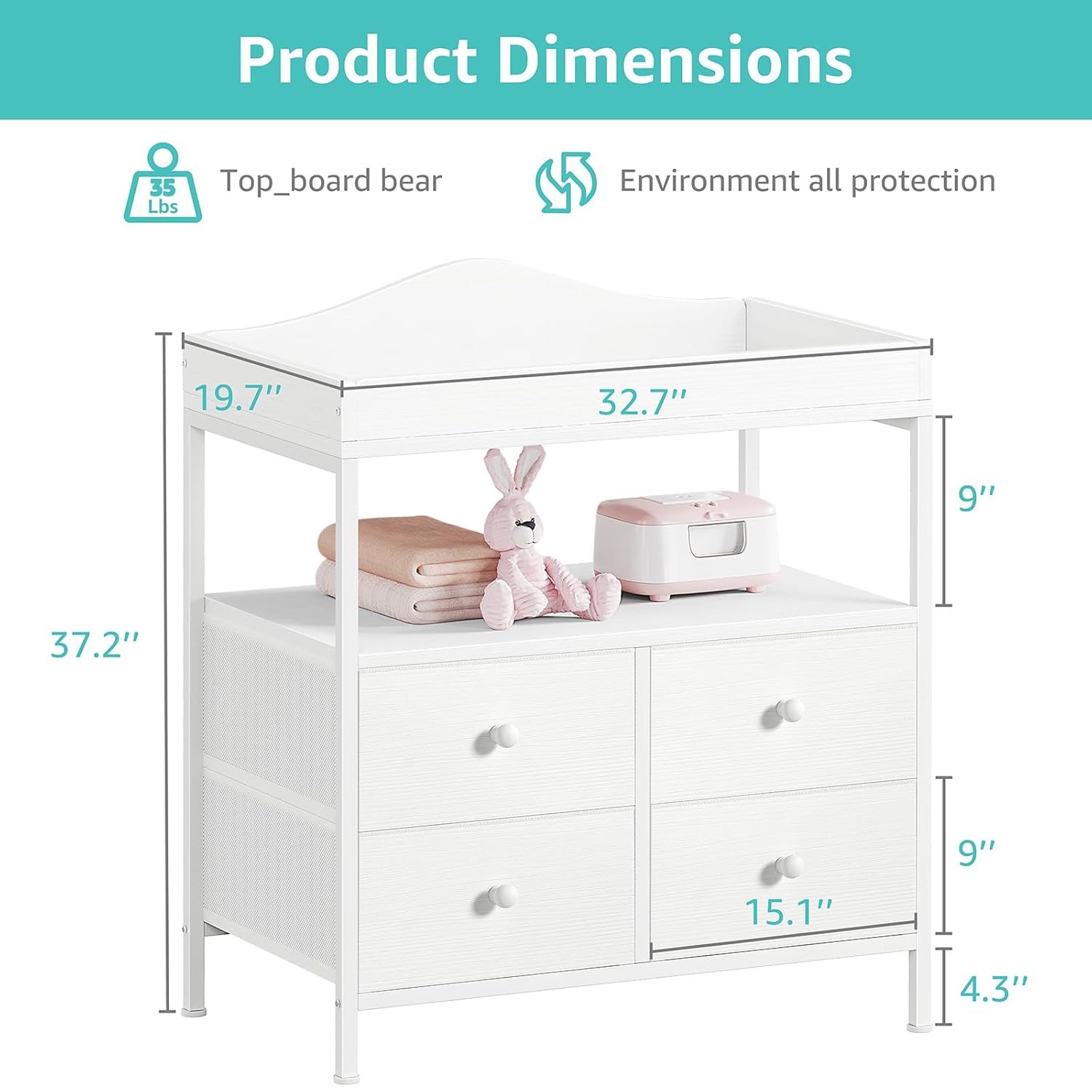 White Baby Changing Table Dres - đánh giá và giá Baby Nursery Dresser Changing Table